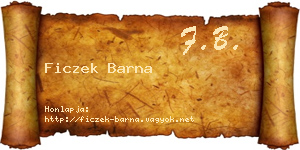 Ficzek Barna névjegykártya