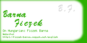 barna ficzek business card